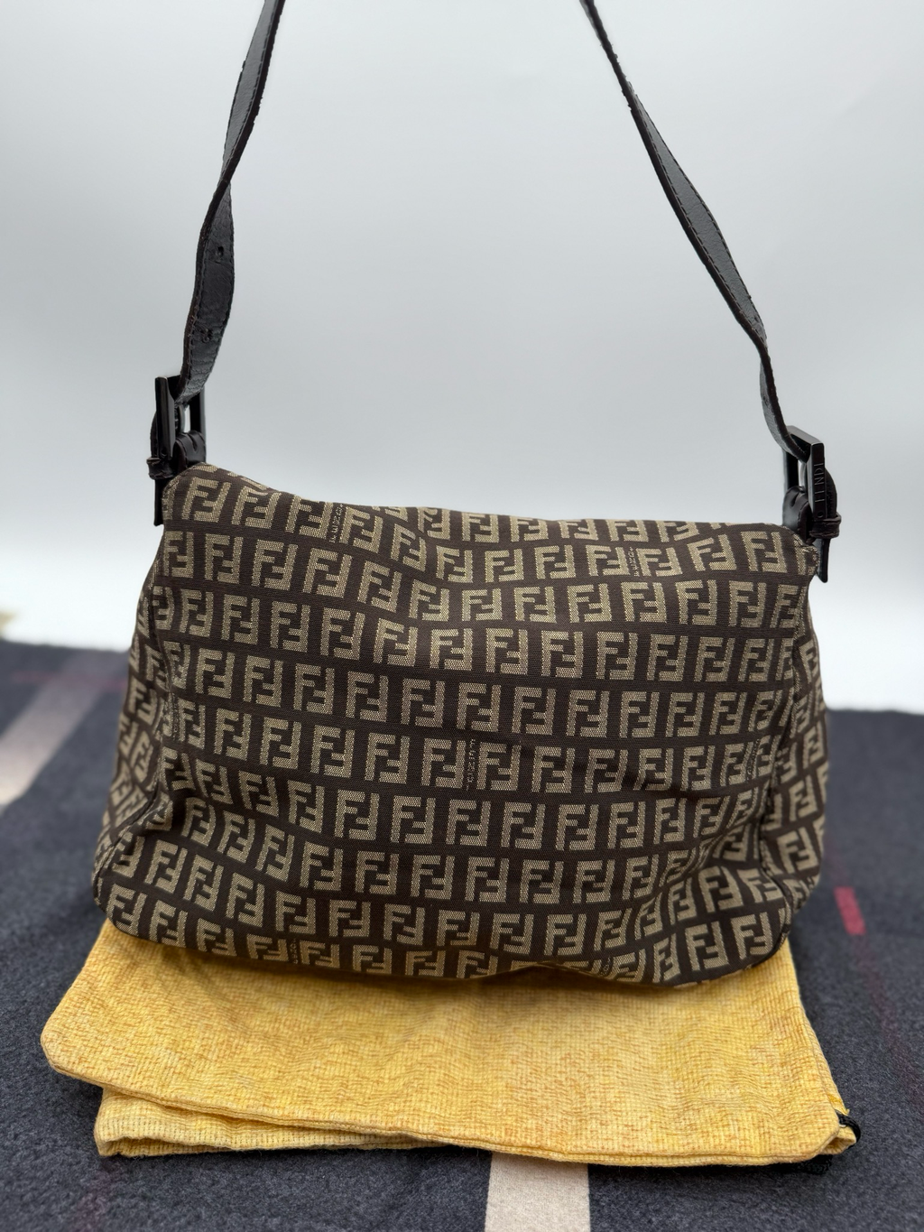 Fendi Zucca Baguette Hobo Mama Shoulder Bag