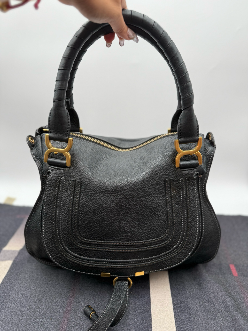 Chloe Marcie Saddle Medium Tote Shoulder Bag