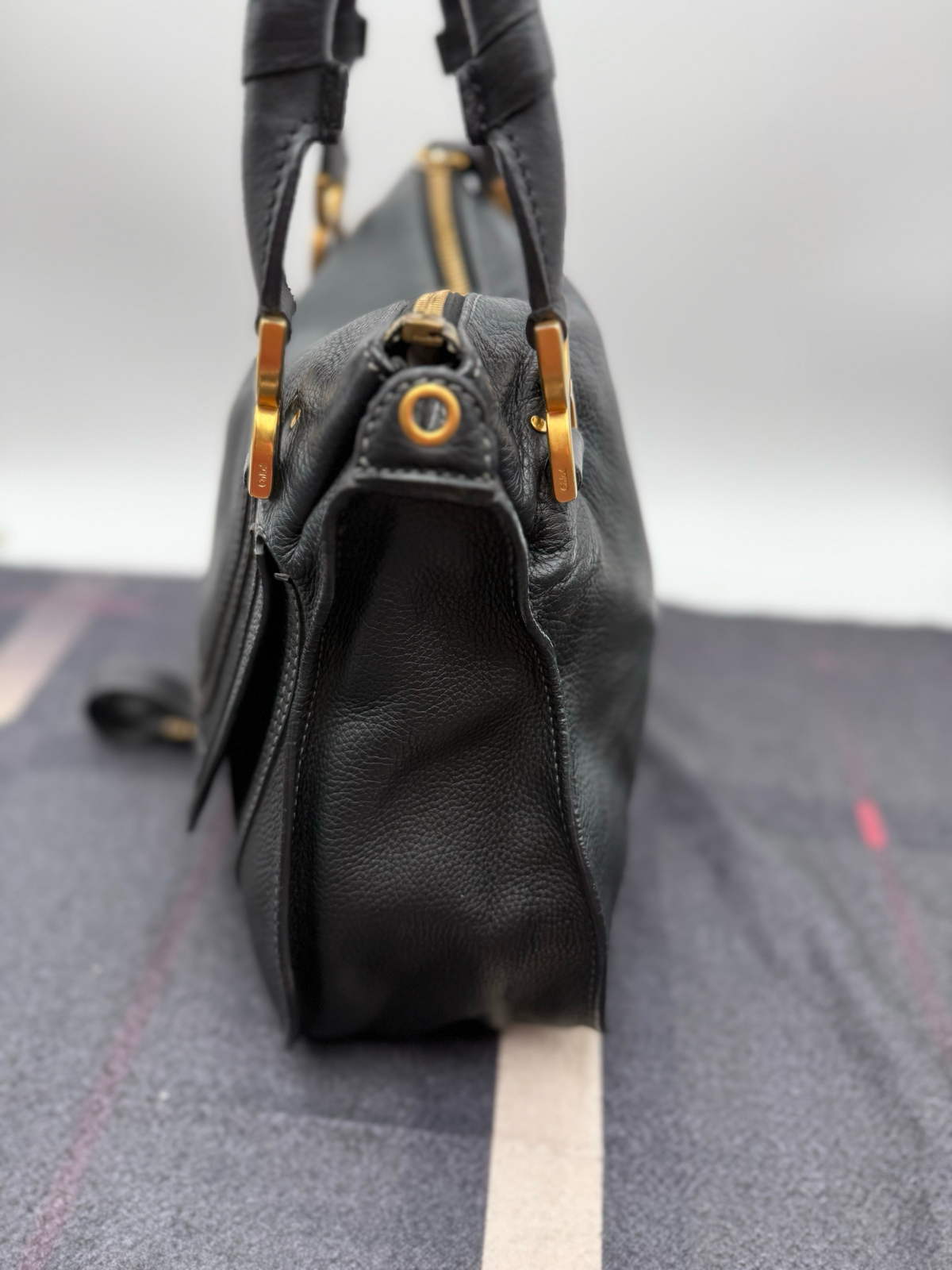 Chloe Marcie Saddle Medium Tote Shoulder Bag