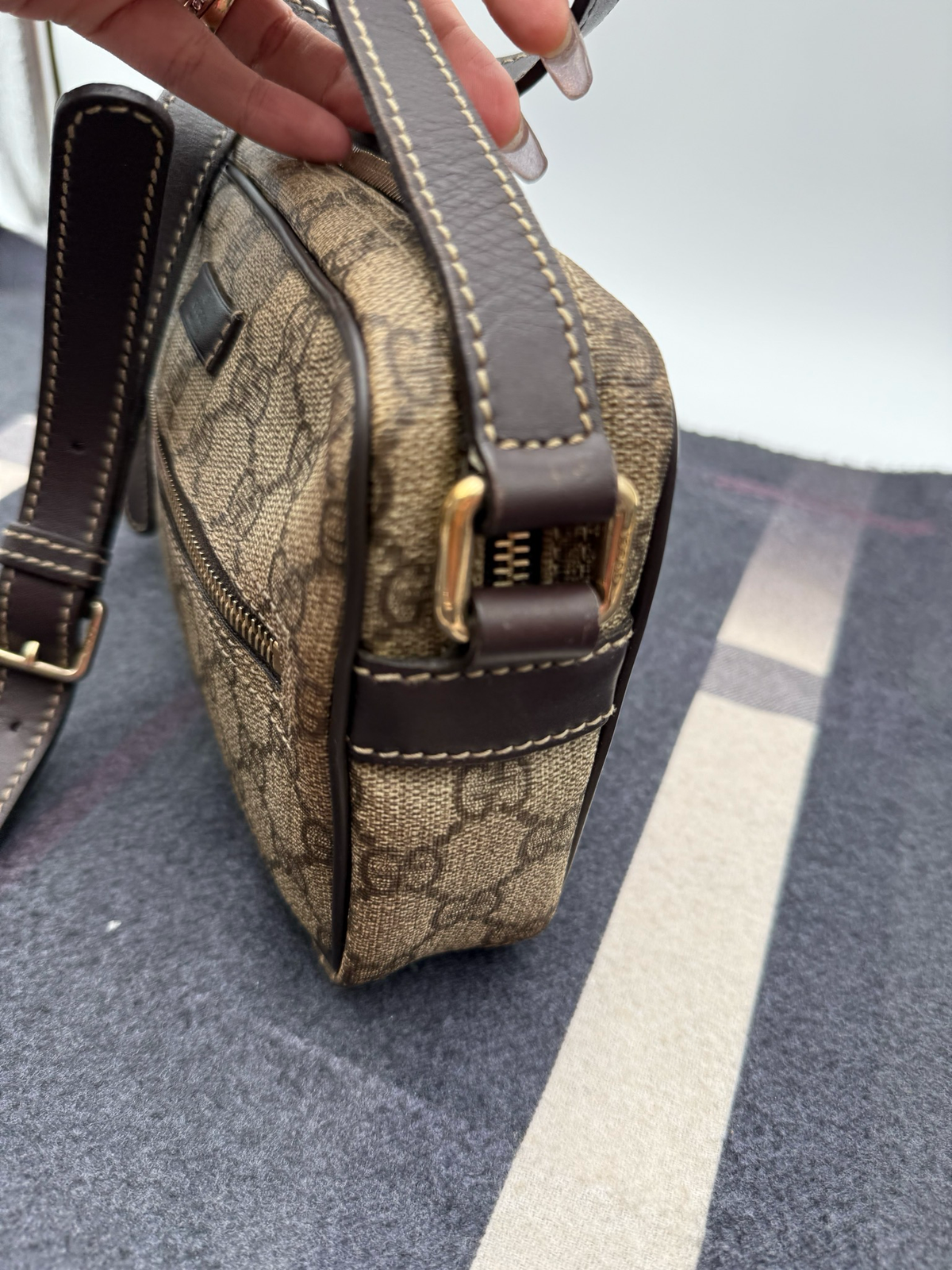 Gucci Monogram Supreme Plus Camera Bag Messenger Sling
