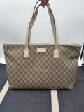 Gucci Monogram Supreme Zipper Tote Shoulder Bag