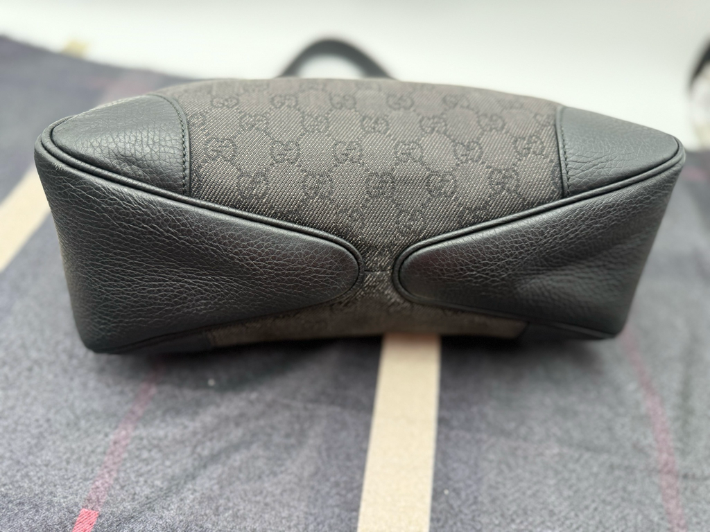 Gucci Monogram Canvas Denim Hobo Shoulder Bag