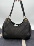 Gucci Monogram Canvas Denim Hobo Shoulder Bag