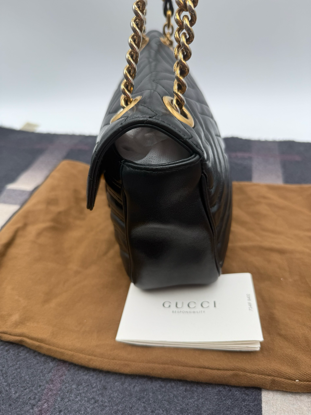 Gucci Marmont Matelasse Flap Small Crossbody Black