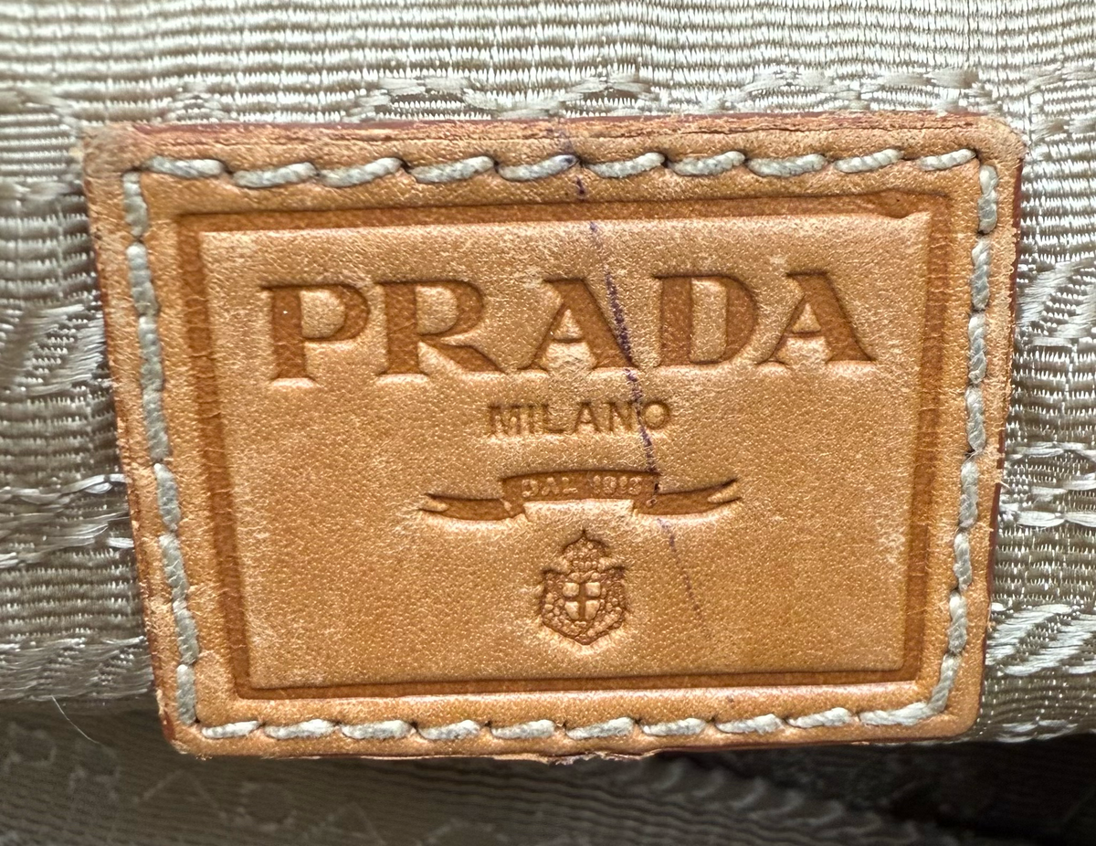 Prada Canapa Jacquard Baguette Logo Pochette Shoulder