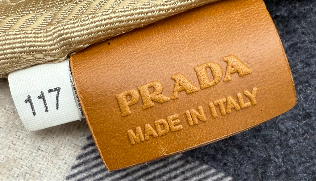 Prada Canapa Jacquard Baguette Logo Pochette Shoulder