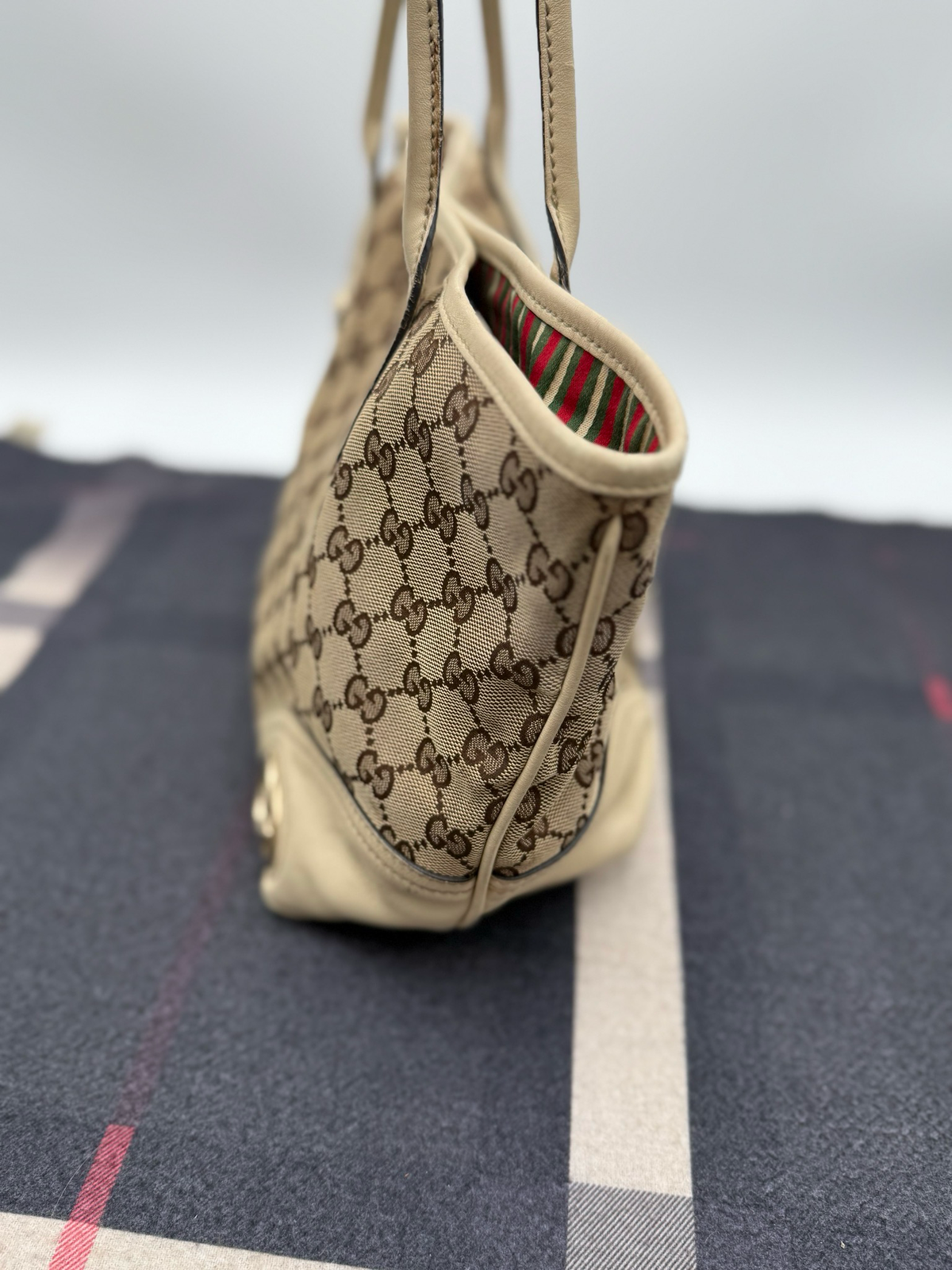Gucci Monogram Britt Medium Tote Shoulder