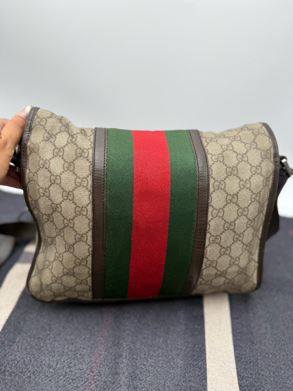 Gucci Web Flap Messenger Crossbody Sling