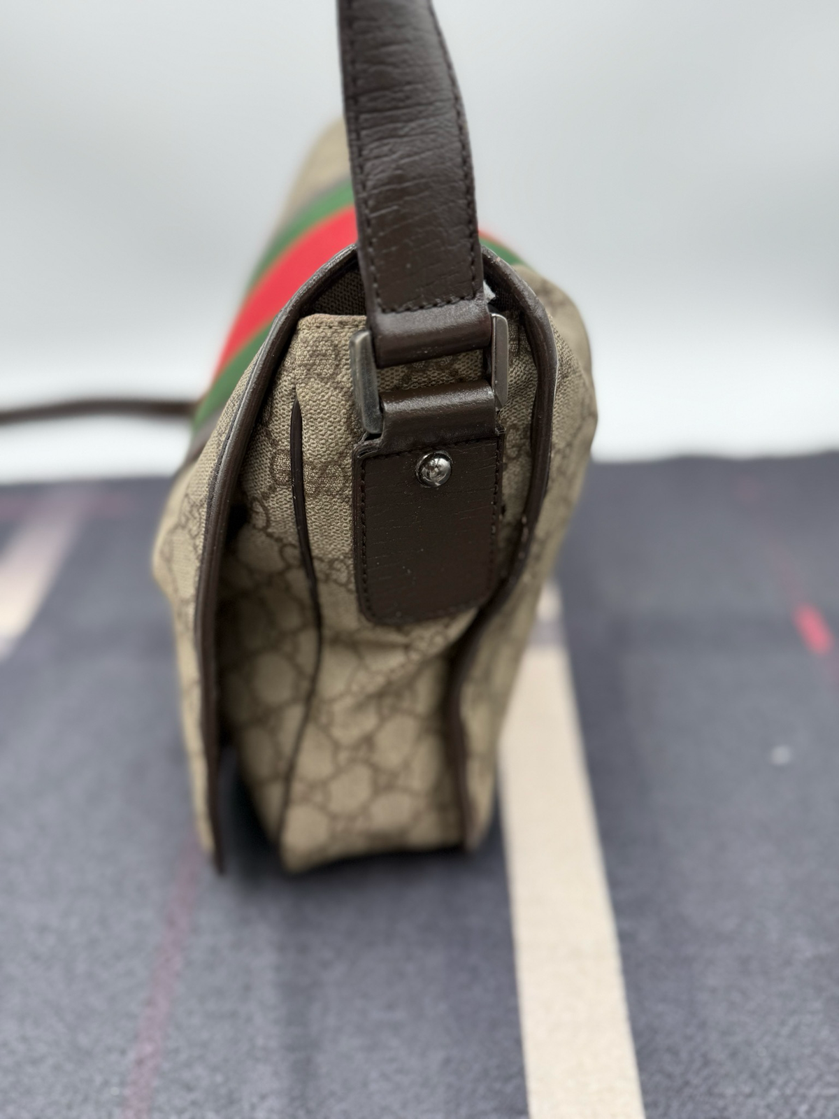 Gucci Web Flap Messenger Crossbody Sling