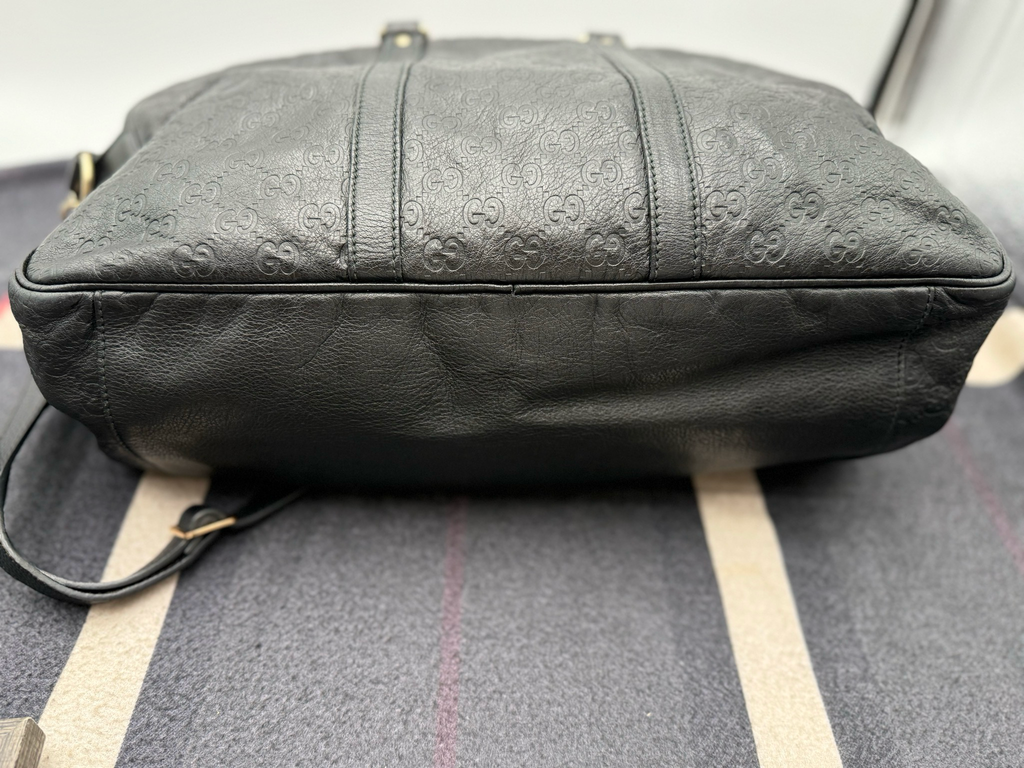 Gucci Micro Monogram Leather Guccissima Travel Duffle Messenger