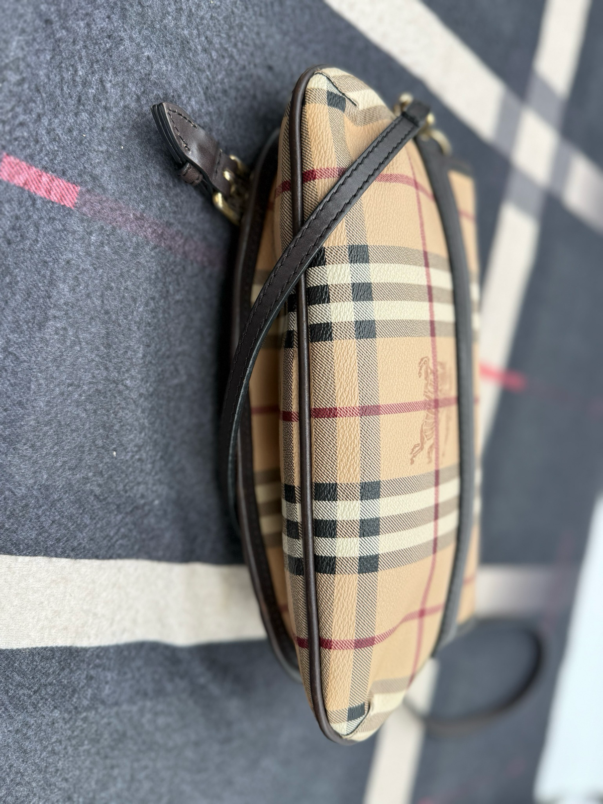 Burberry Haymarket Check Flap Messenger Crossbody Small