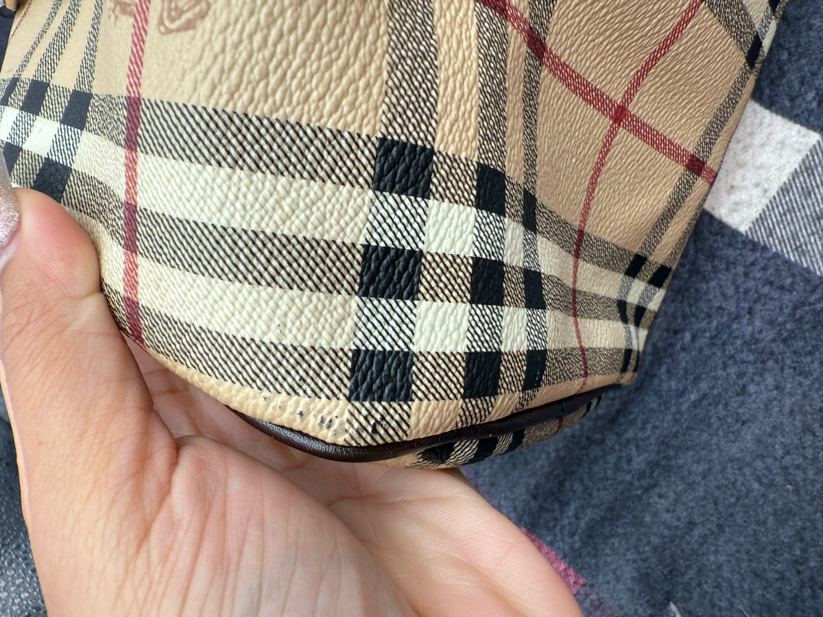 Burberry Chester Bowling Tote Haymarket Check