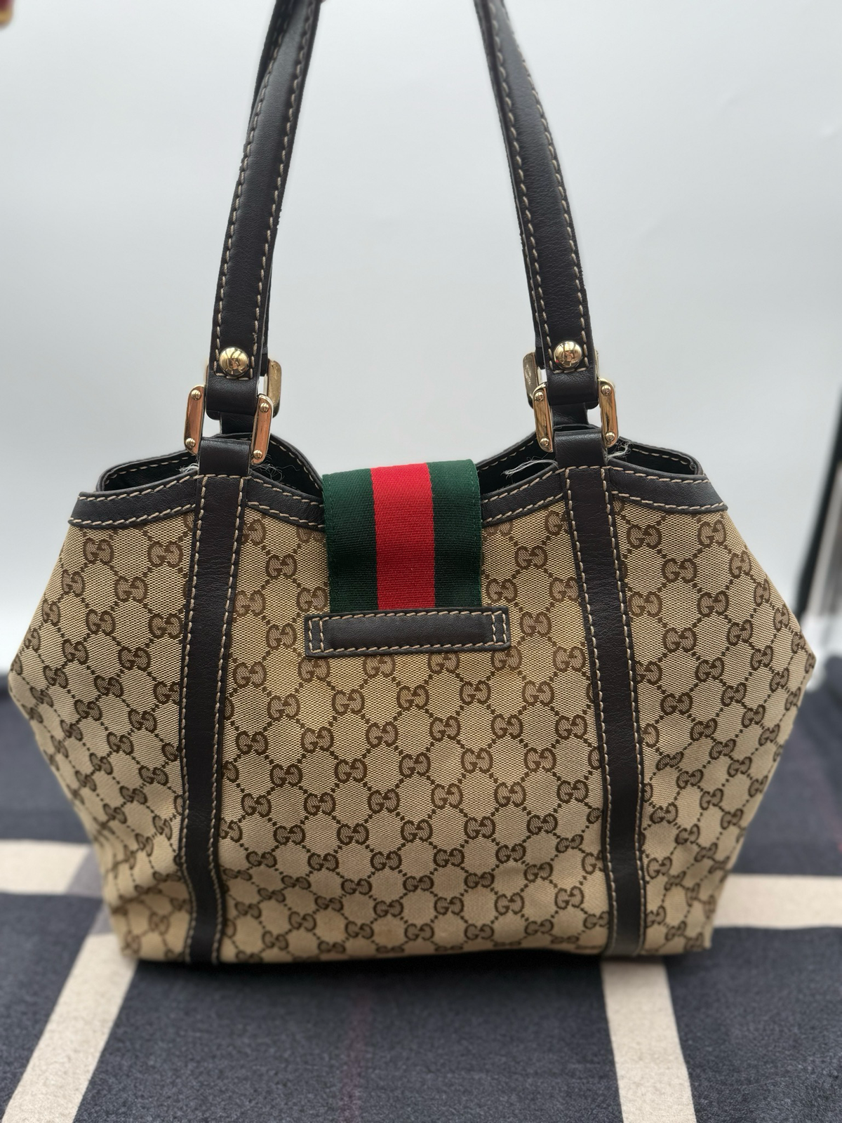 Gucci New Ladies Web Medium Tote Shoulder Bag
