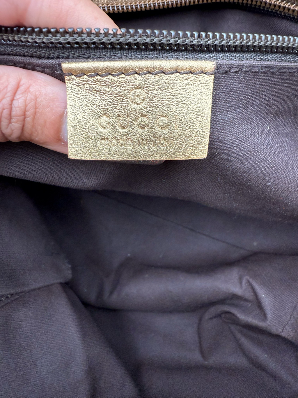 Gucci Monogram Web Tote Medium Bucket Bag Zipper