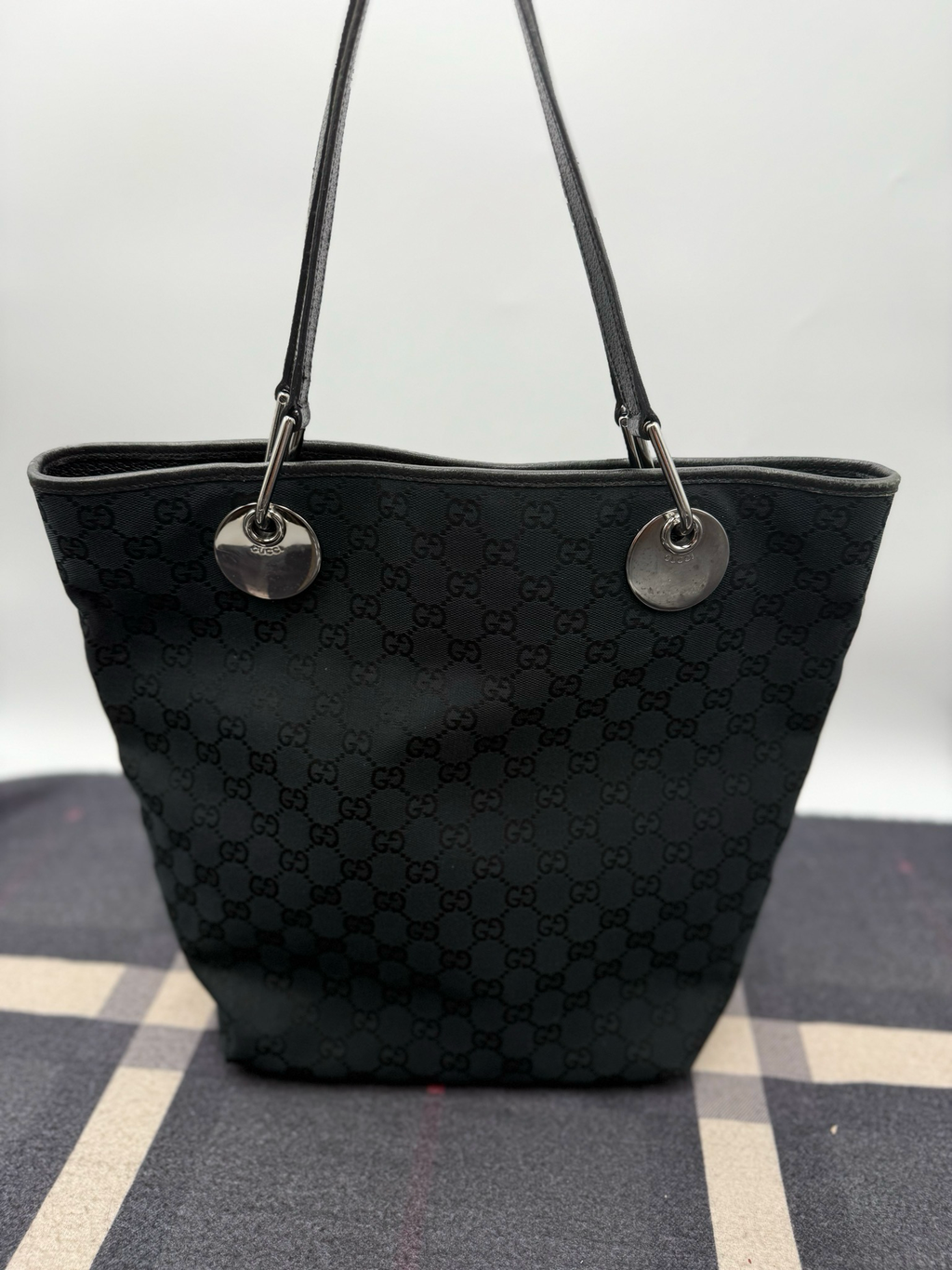 Gucci Monogram Eclipse Canvas Tote Shoulder Bag