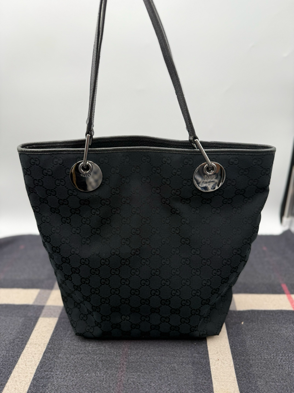 Gucci Monogram Eclipse Canvas Tote Shoulder Bag