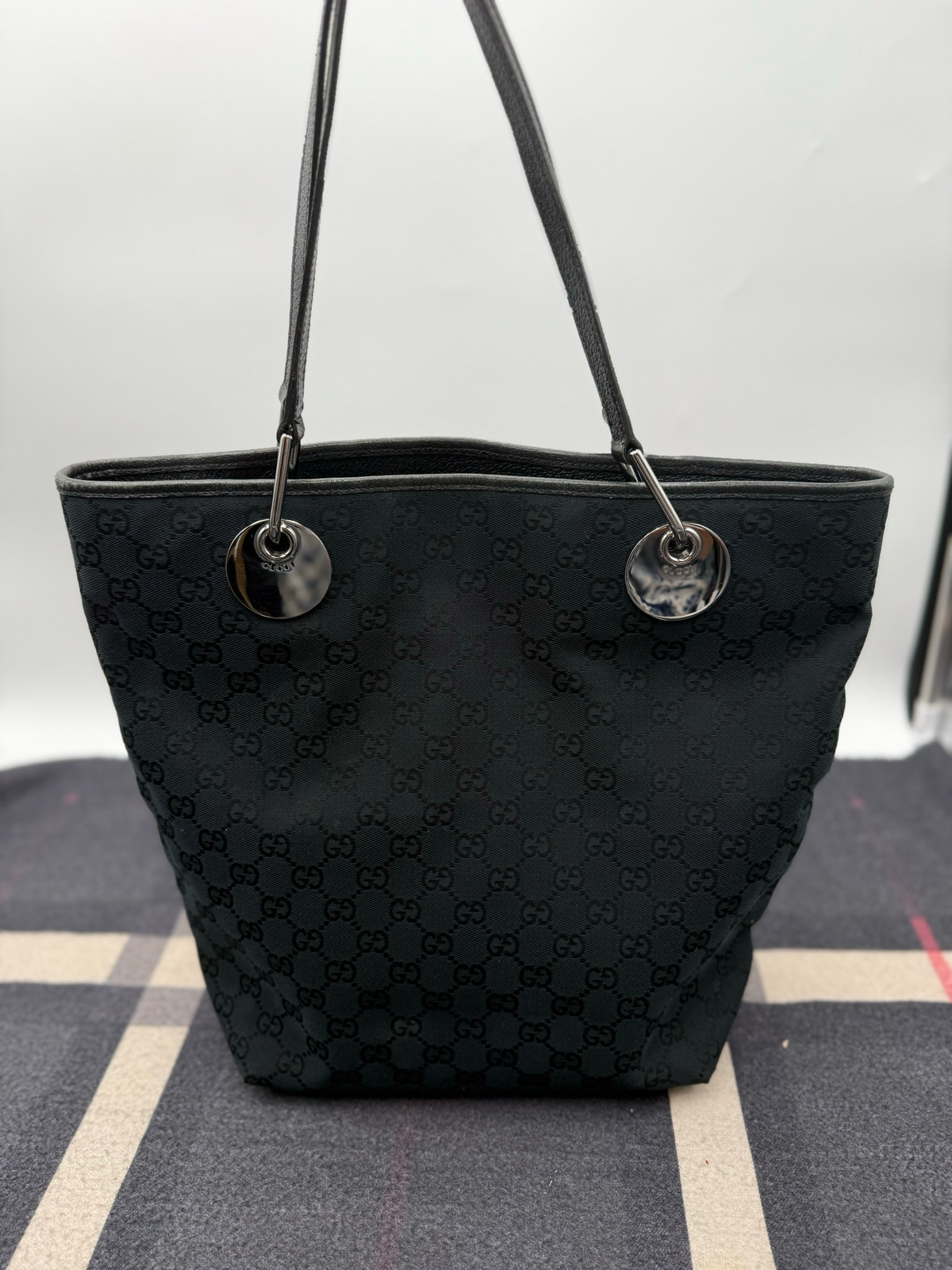 Gucci Monogram Eclipse Canvas Tote Shoulder Bag