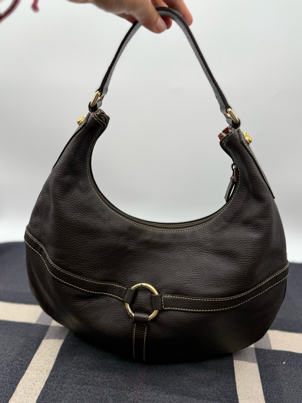 Gucci Reins Hobo Leather Shoulder Interlocking Tote