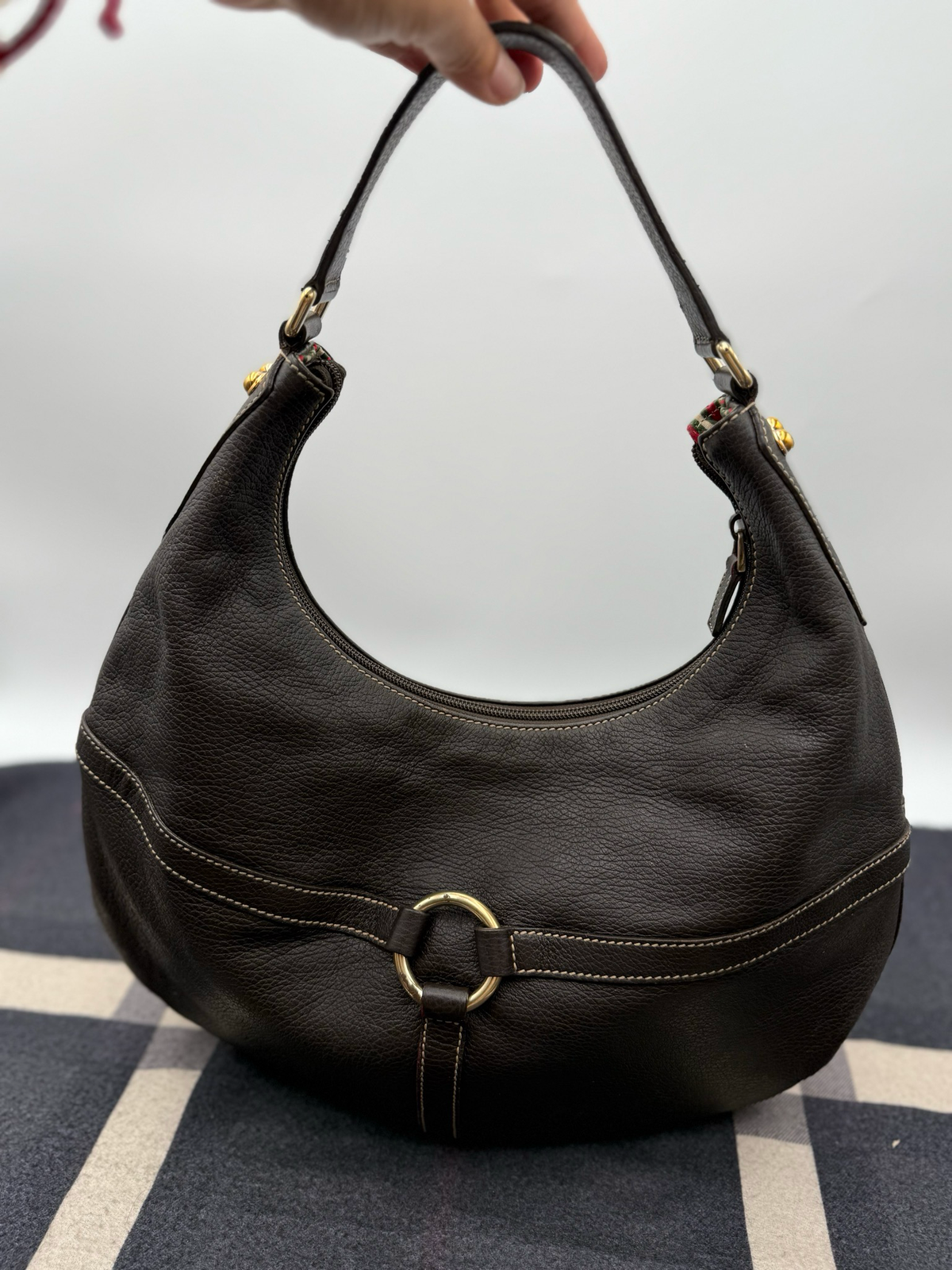 Gucci Reins Hobo Leather Shoulder Interlocking Tote