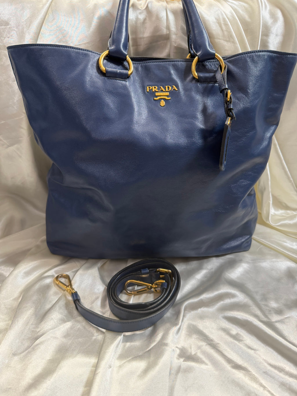 Prada Soft Calfskin Vertical Crossbody Sling