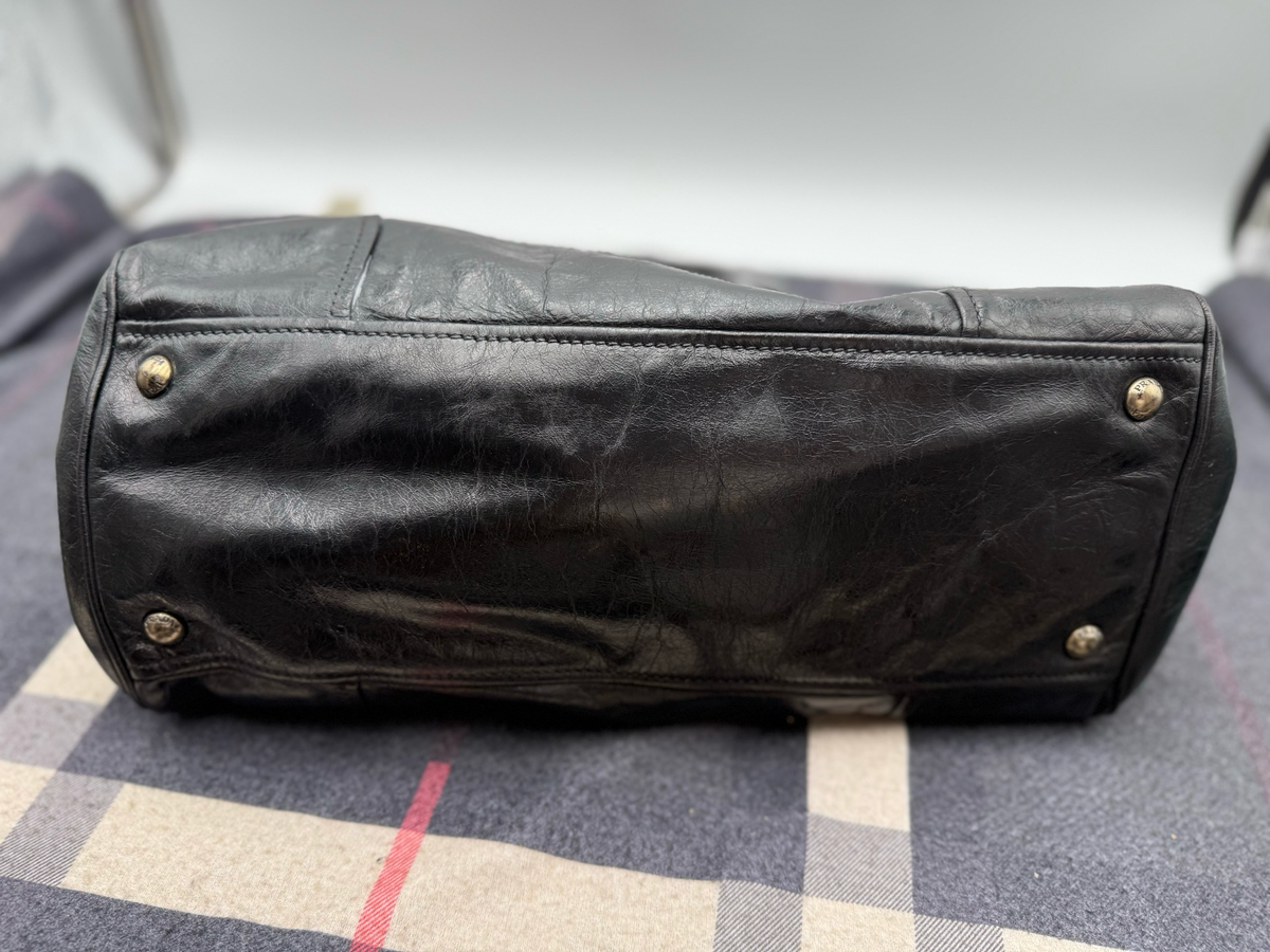 Prada Soft Calfskin Tote Shopper Double Zipper Black