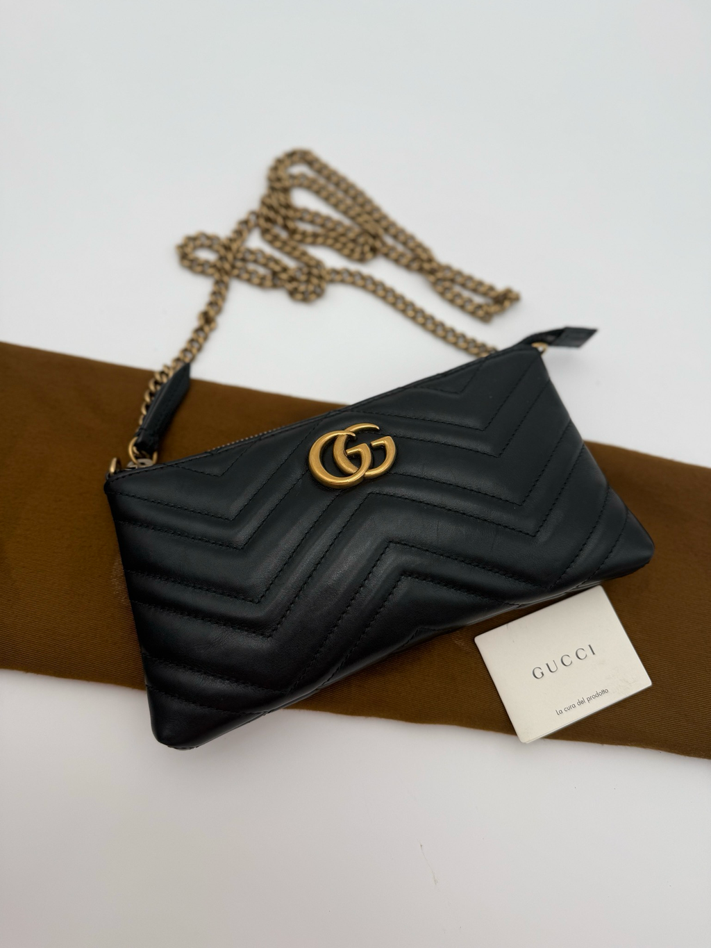 Gucci Marmont Wallet on Chain Matelasse Calfskin Crossbody Messenger