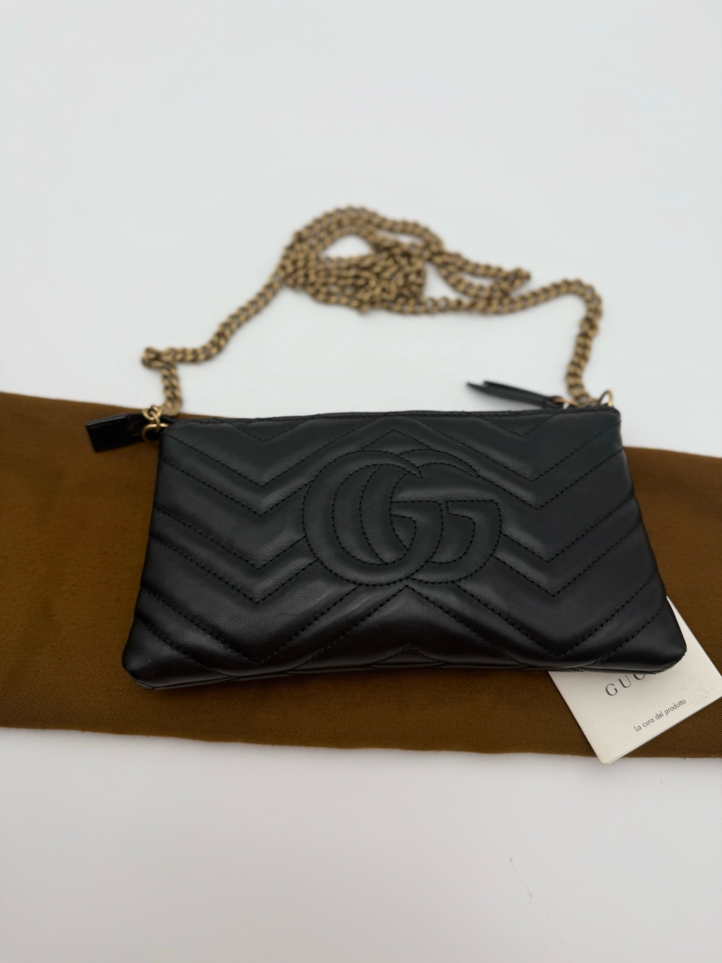 Gucci Marmont Wallet on Chain Matelasse Calfskin Crossbody Messenger