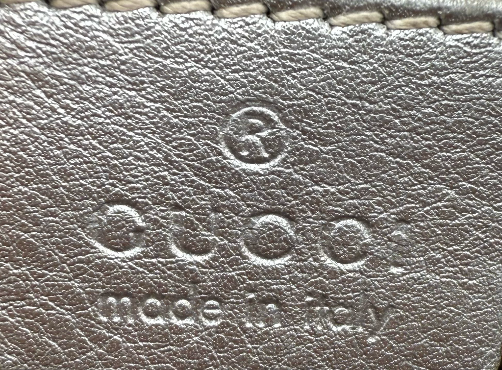Gucci Sukey Monogram Leather Large Tote Metallic Silver