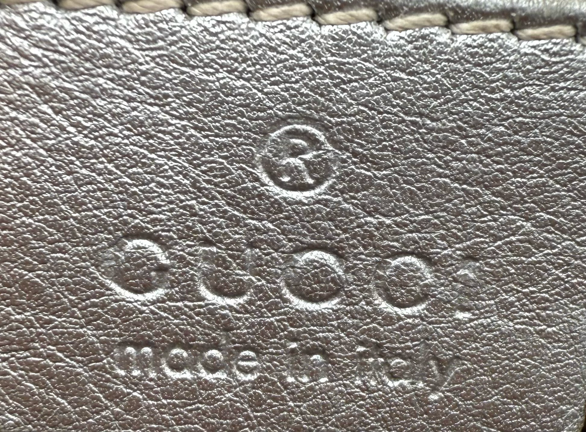 Gucci Sukey Monogram Leather Large Tote Metallic Silver