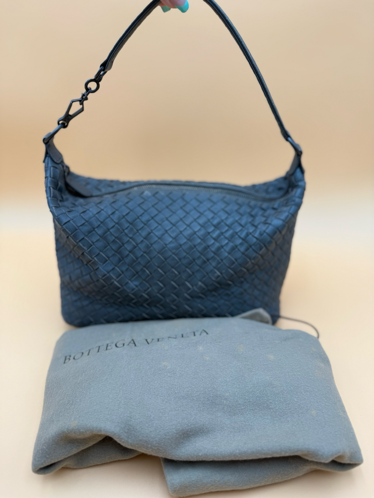 Bottega Venetta Nappa Intrecciato Hobo Shoulder Bag