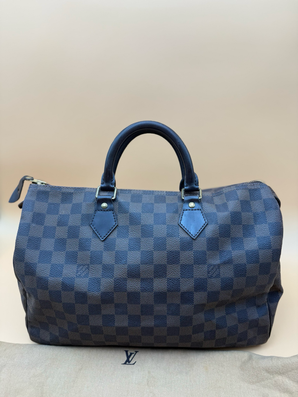 Louis Vuitton Speedy 35 Damier Ebene Satchel Top Handle