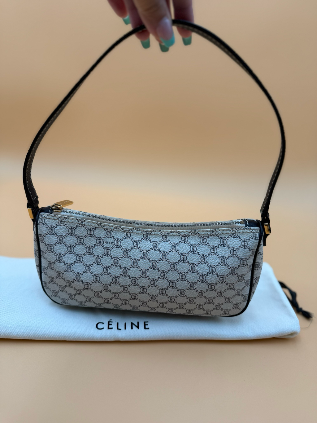 Celine Triomphe Macadam Shoulder Hobo Pochette