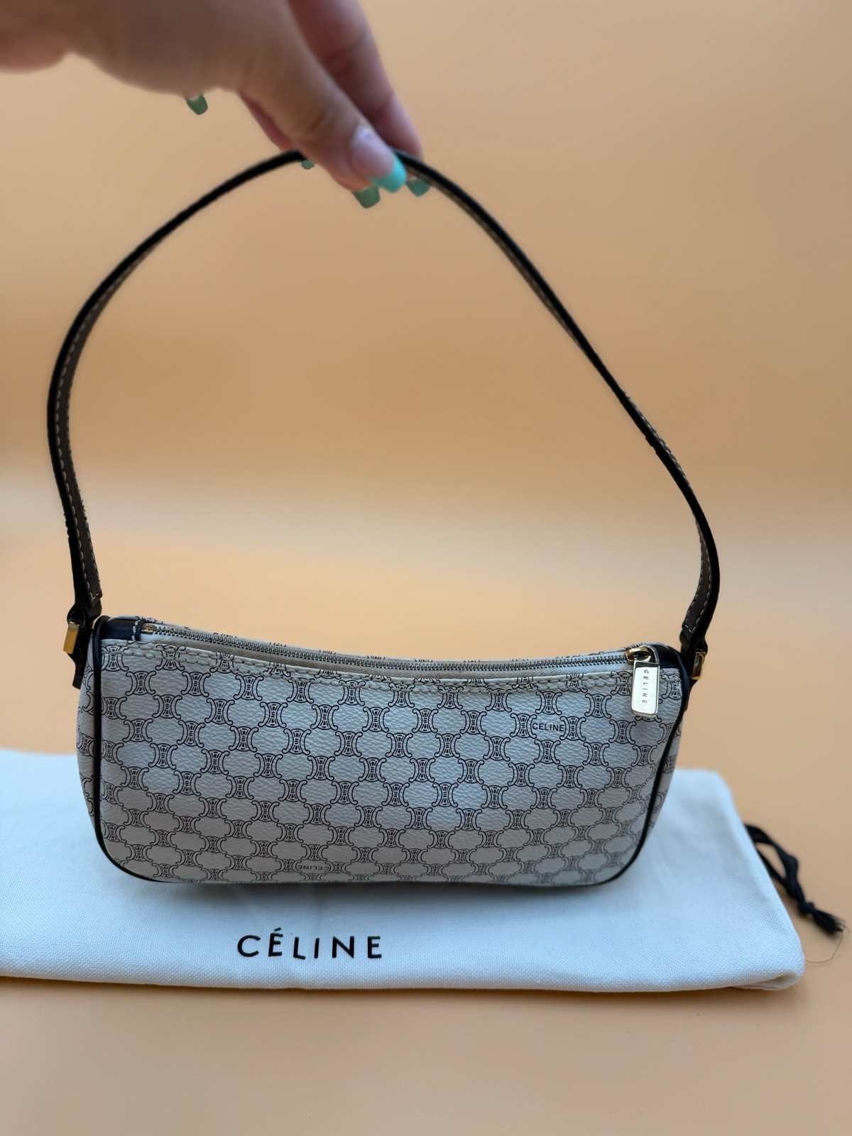 Celine Triomphe Macadam Shoulder Hobo Pochette