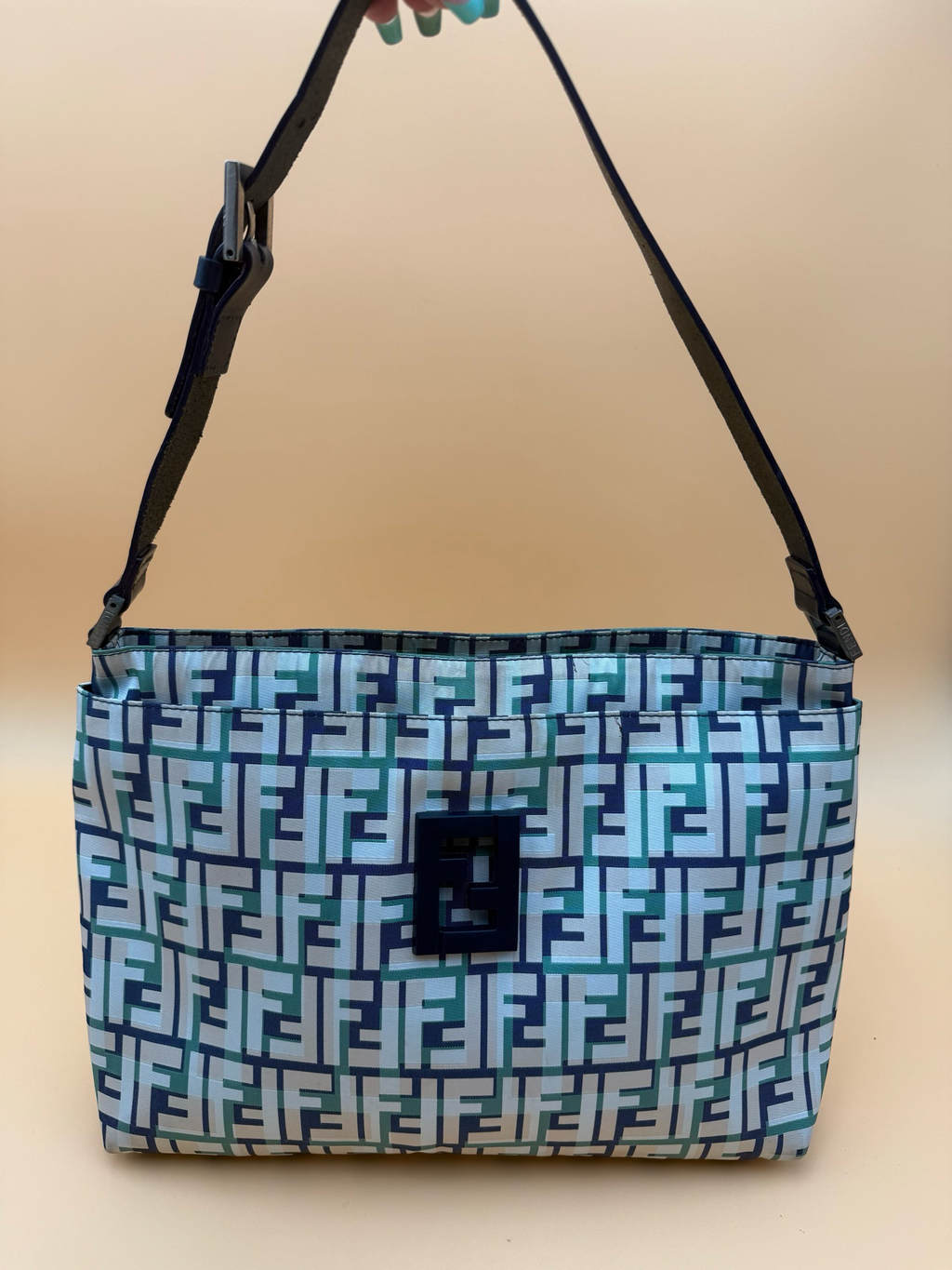 Fendi Zucca Hobo Shoulder Bag Multicolor