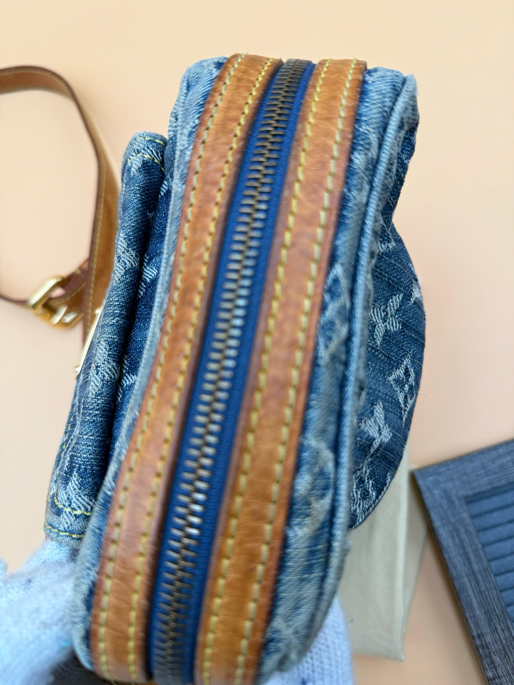 Louis Vuitton Denim Camera Bag Crossbody Messenger