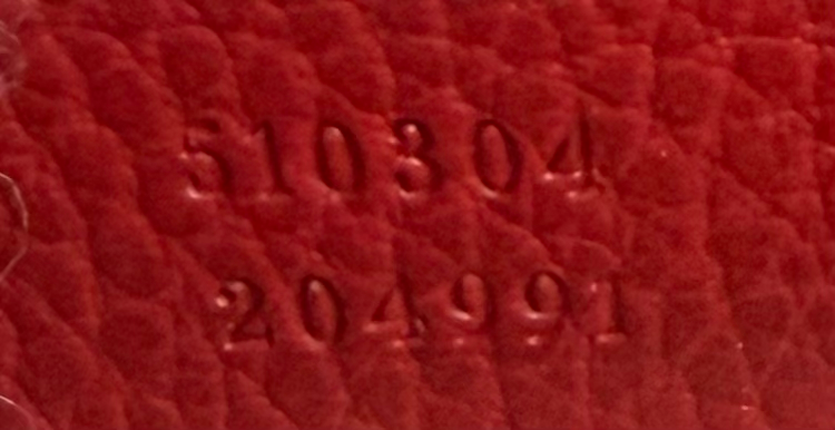 Gucci Pebbled Calfskin Red Dollar Interlocking Tote Crossbody