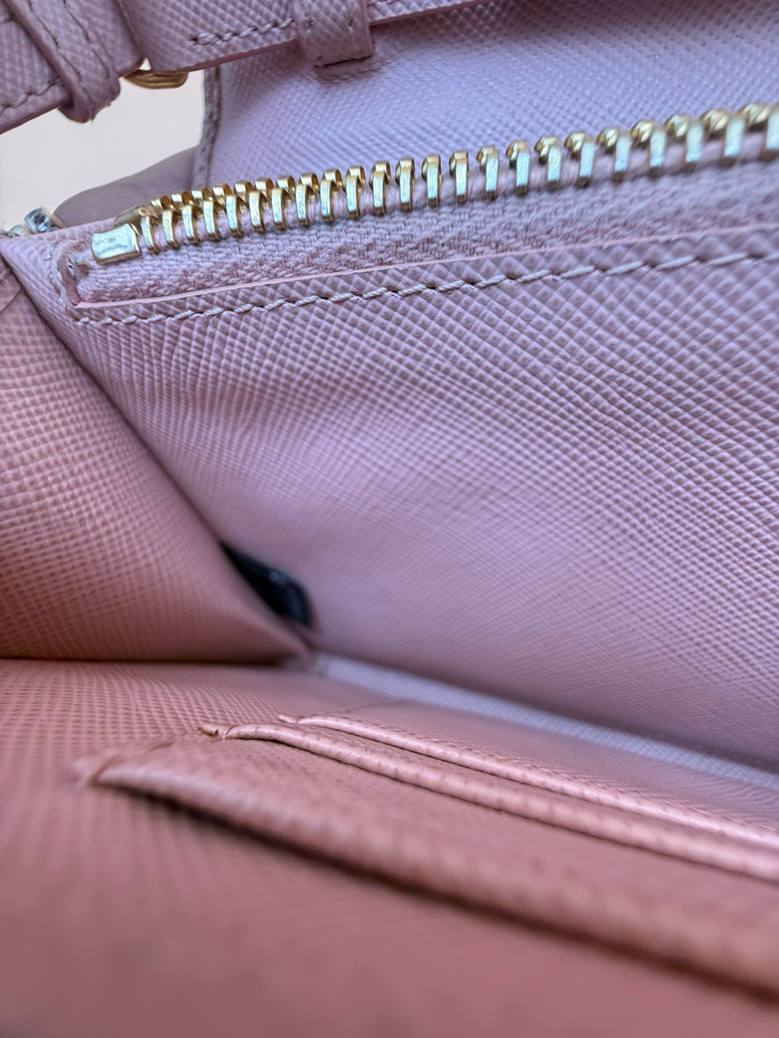 Prada Saffiano Metal Bar Wallet on Chain Crossbody