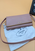 Prada Saffiano Metal Bar Wallet on Chain Crossbody