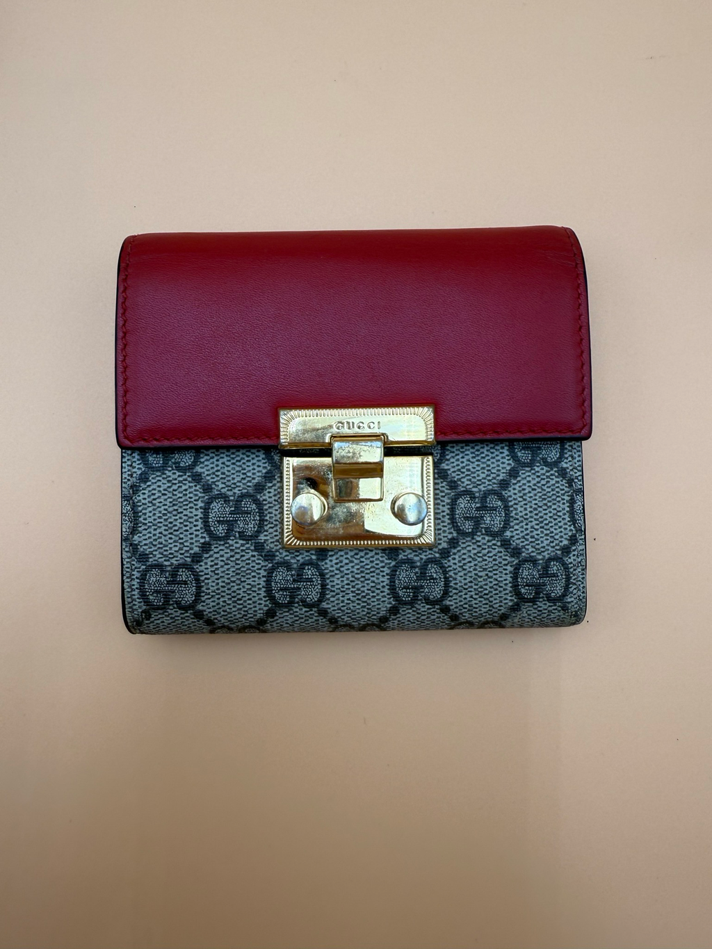 Gucci Monogram Supreme Short Wallet Padlock