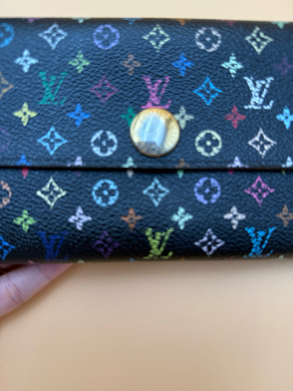 Louis Vuitton Monogram Multicolor Black Sarah Wallet