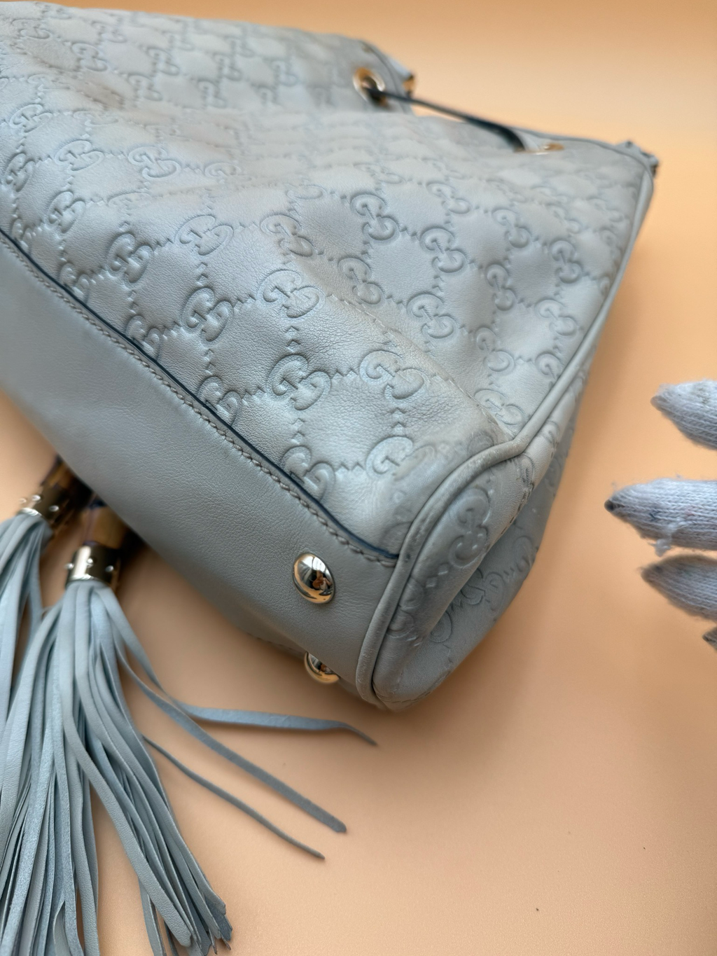 Gucci Peggy Bamboo Leather Guccissima Tote Shoulder