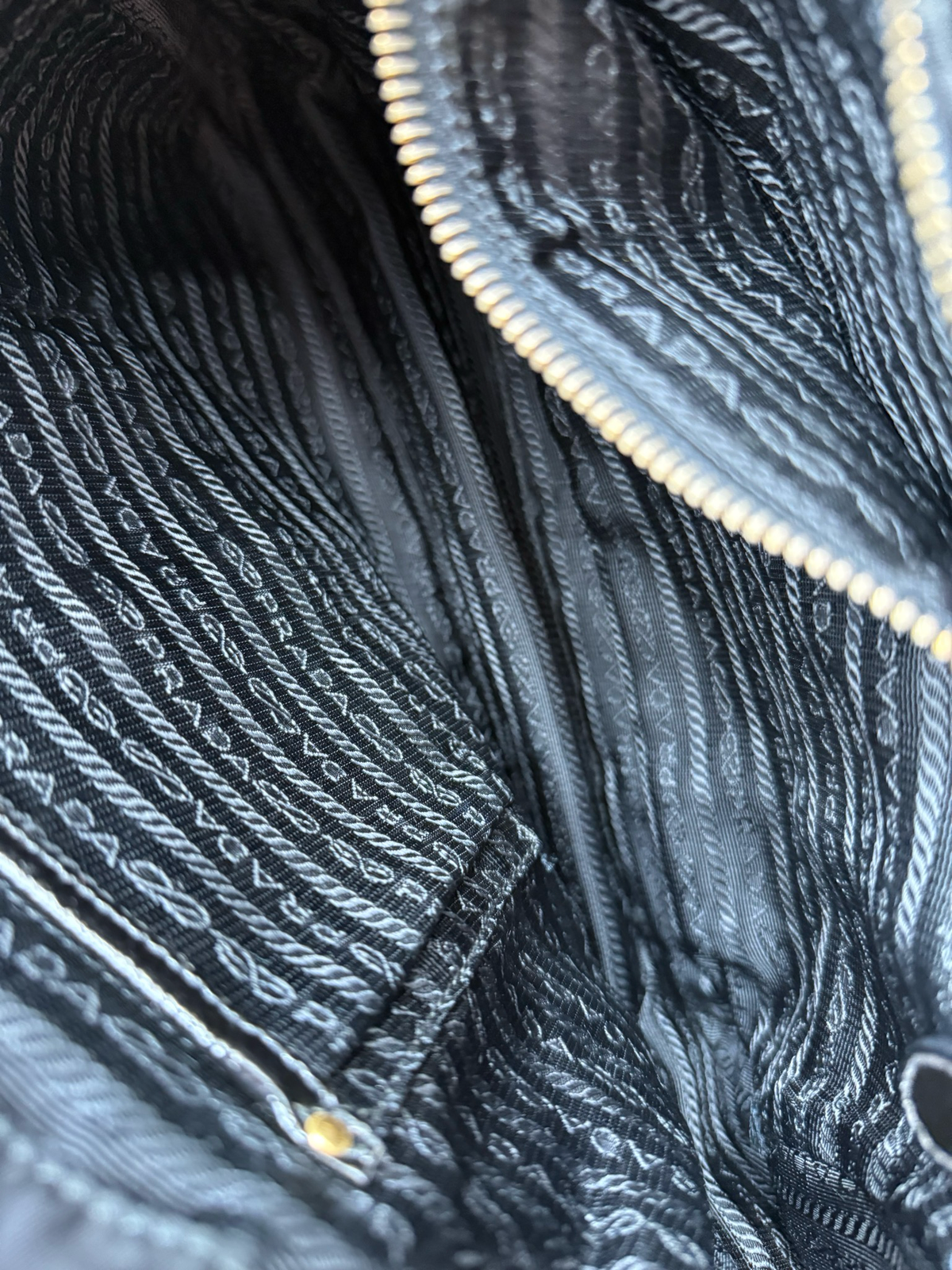 Prada Tessuto Quilted Chevron Hobo Shoulder Black