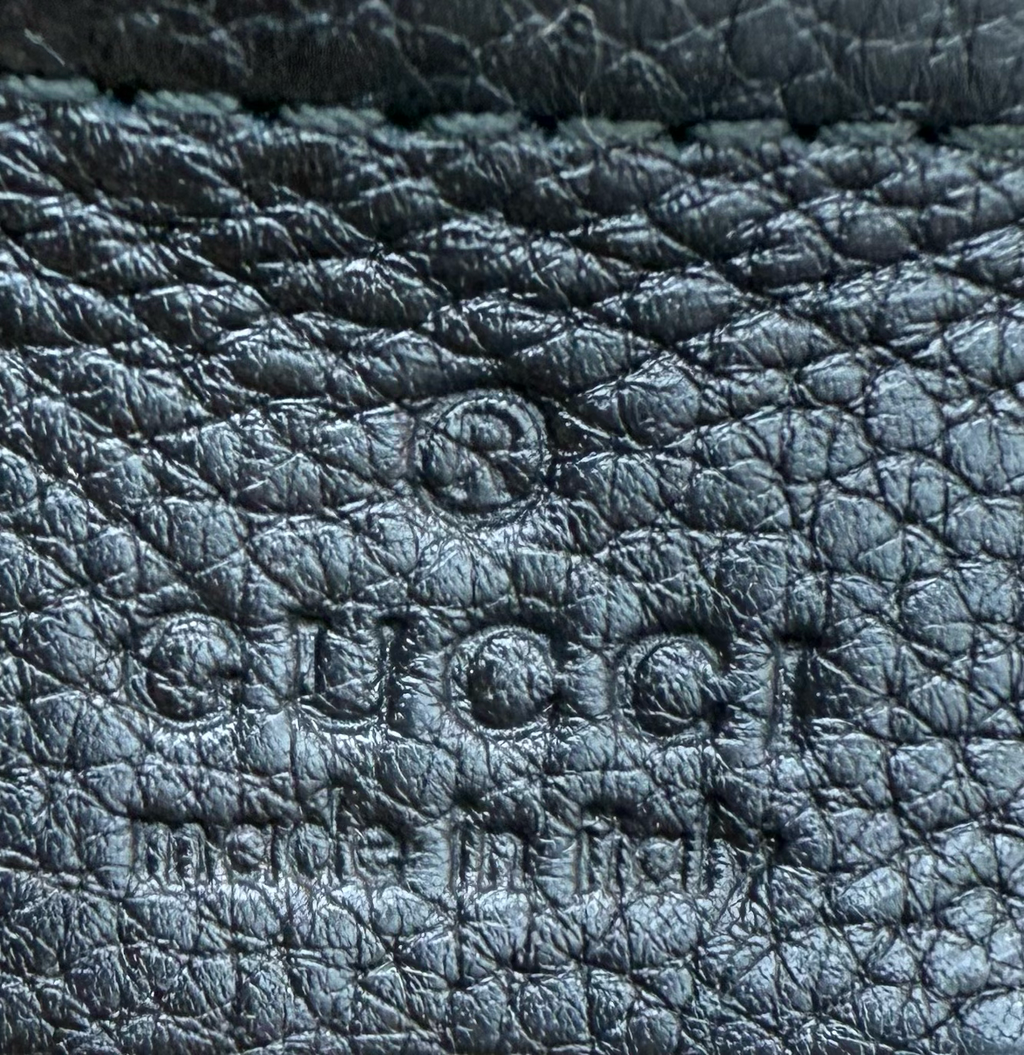 Gucci Soho Pebbled Calfskin Tote Shoulder Bag Black