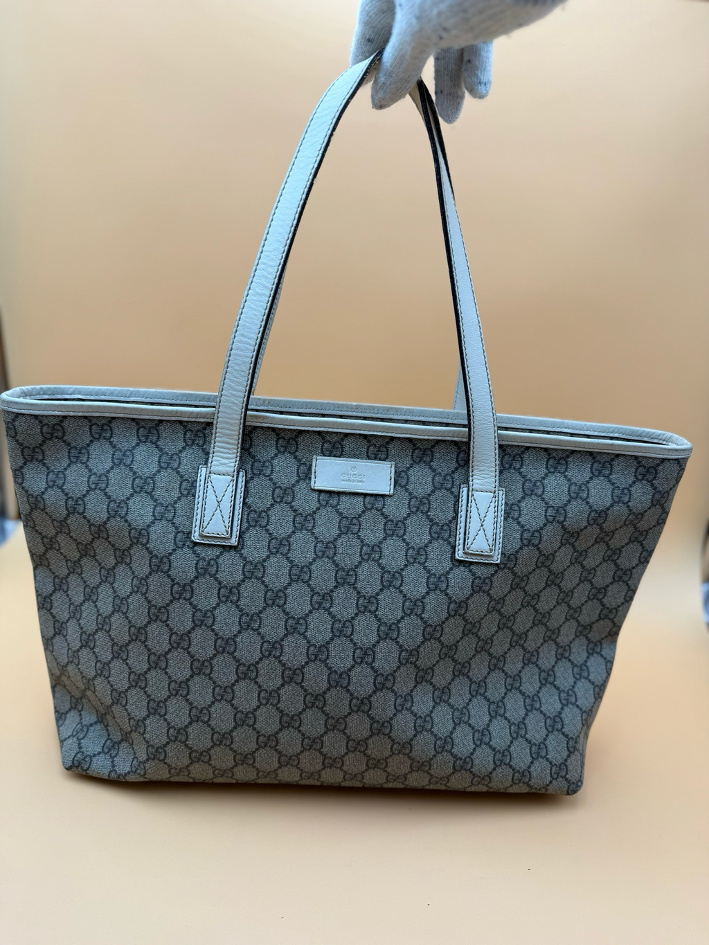Gucci Supreme Tote Coated Canvas Large Zipper