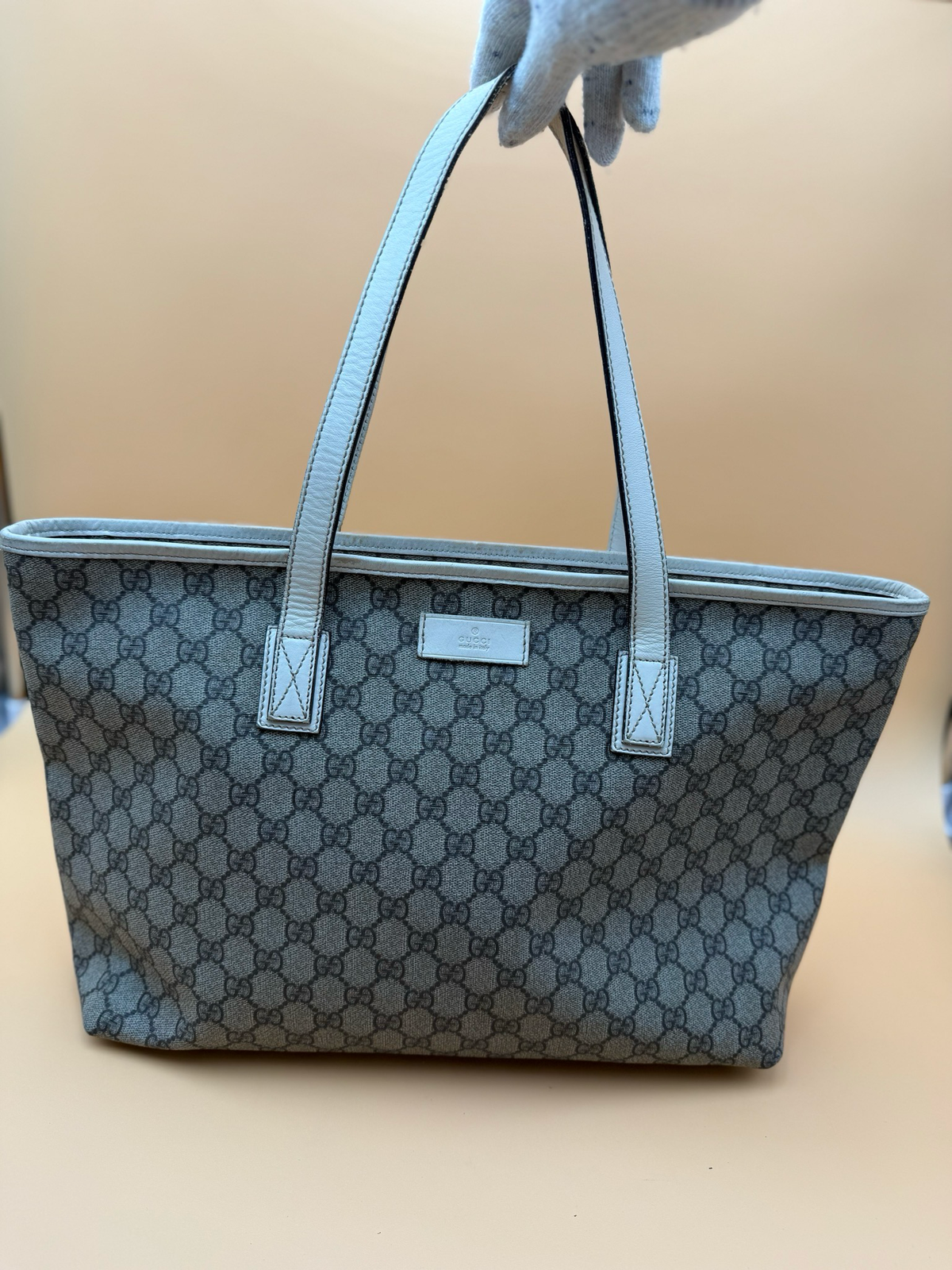 Gucci Supreme Tote Coated Canvas Large Zipper