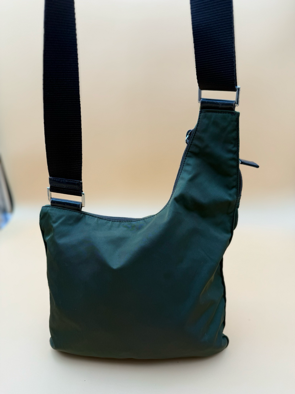 Prada Nylon Vela Messenger Crossbody Green