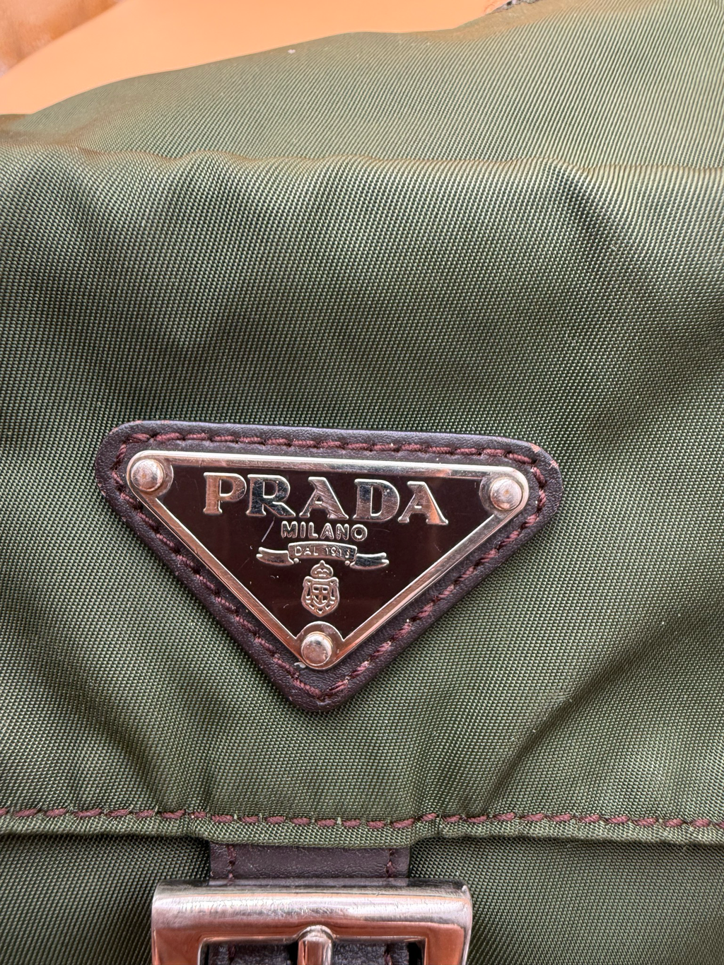 Prada Nylon Vela Messenger Crossbody Green