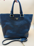Prada Vitello Daino Shopper Tote Convertible Crossbody