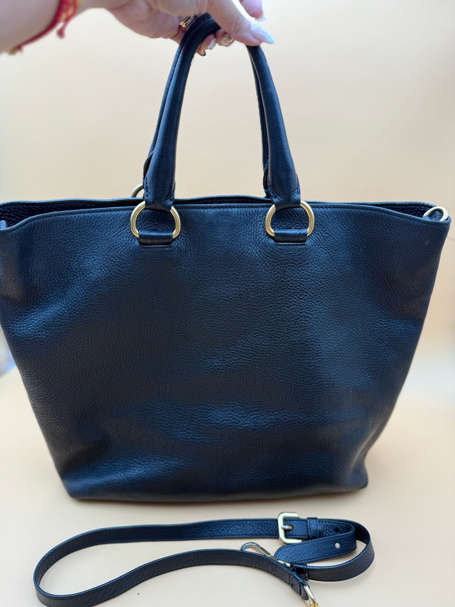 Prada Vitello Daino Shopper Tote Convertible Crossbody