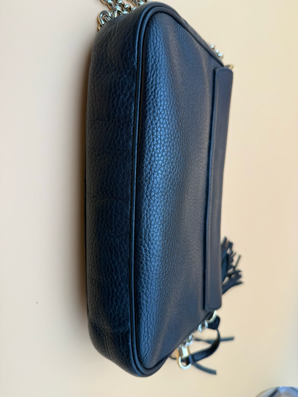 Gucci Soho Flap Pebbled Crossbody Chain Strap